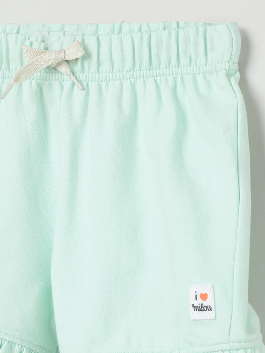 Milou Girls Knit Shorts Mint Green
