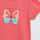 Milou Girls Butterfly Graphic T-Shirt Coral Pink