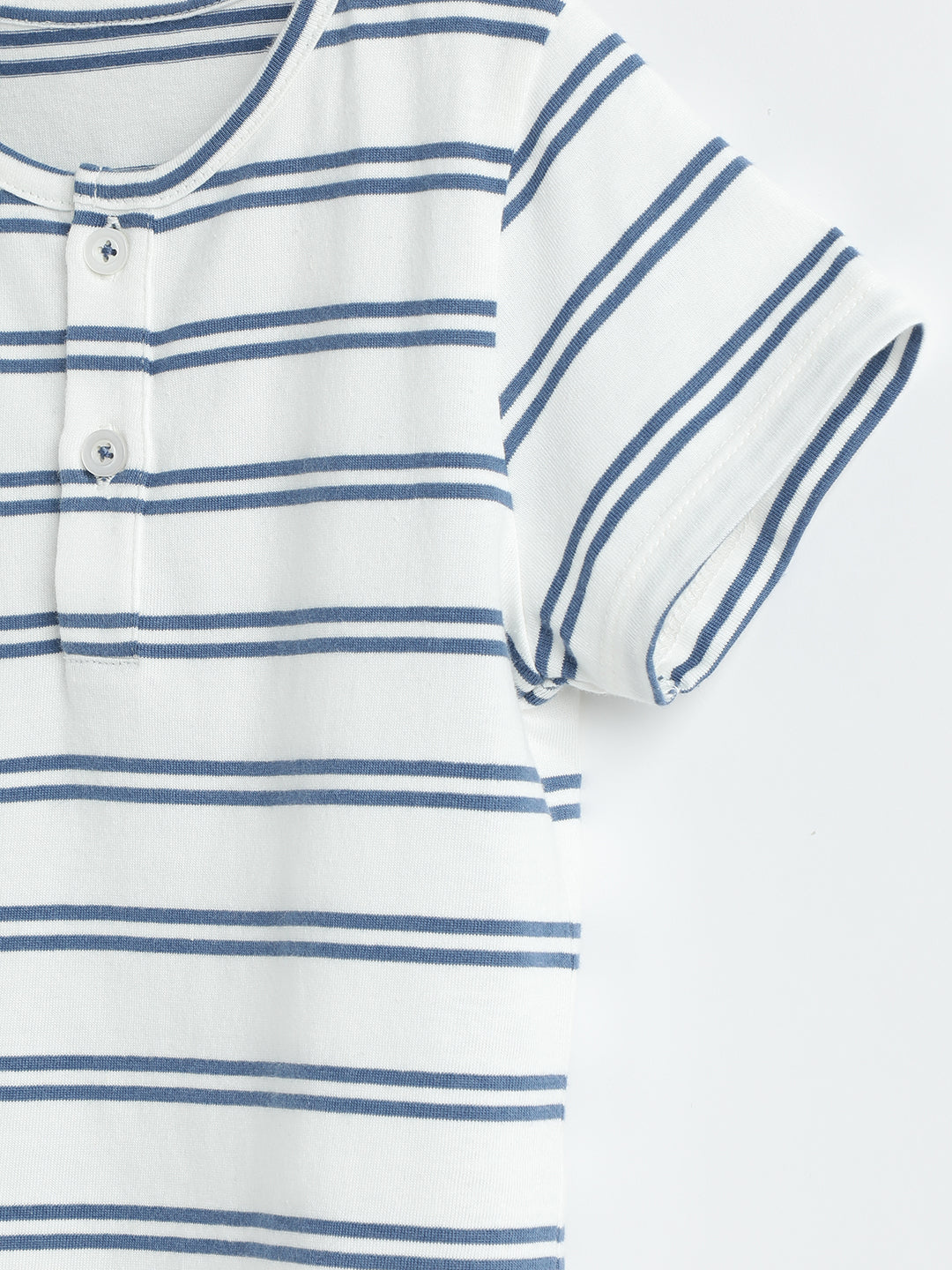 Milou Cotton Half Sleeves Bio Washed striped T-Shirt -MGBBB004-WAFBL