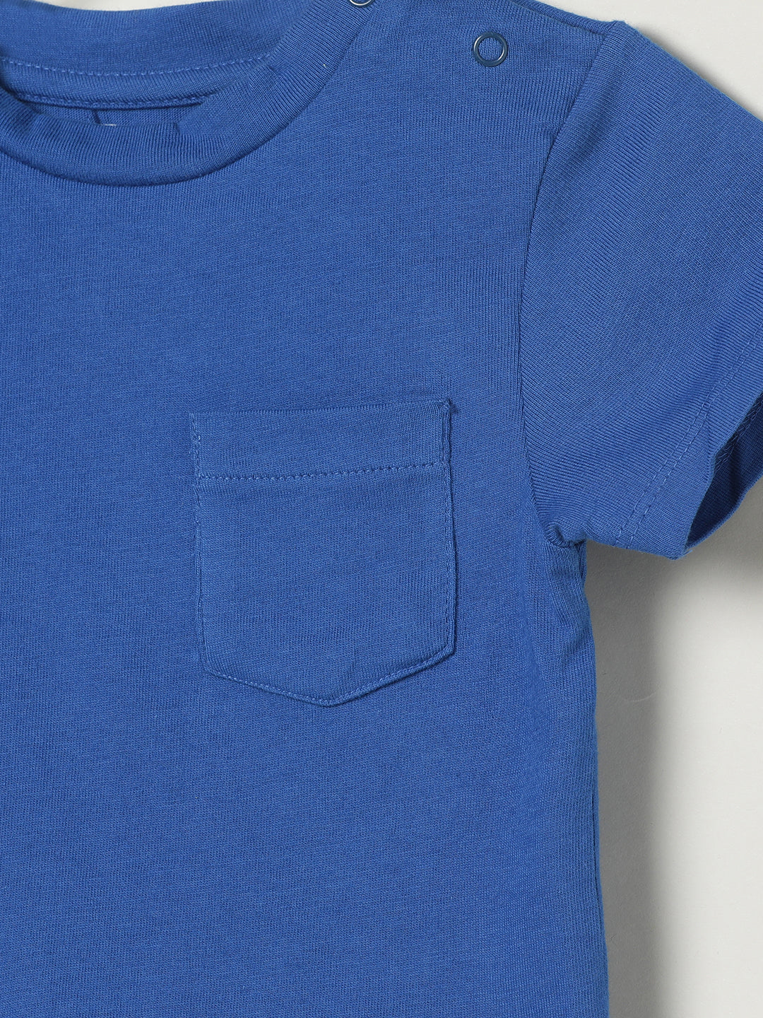 Milou Kids Cotton Solid Bio Washed Boys T-Shirt for Boys -Blue