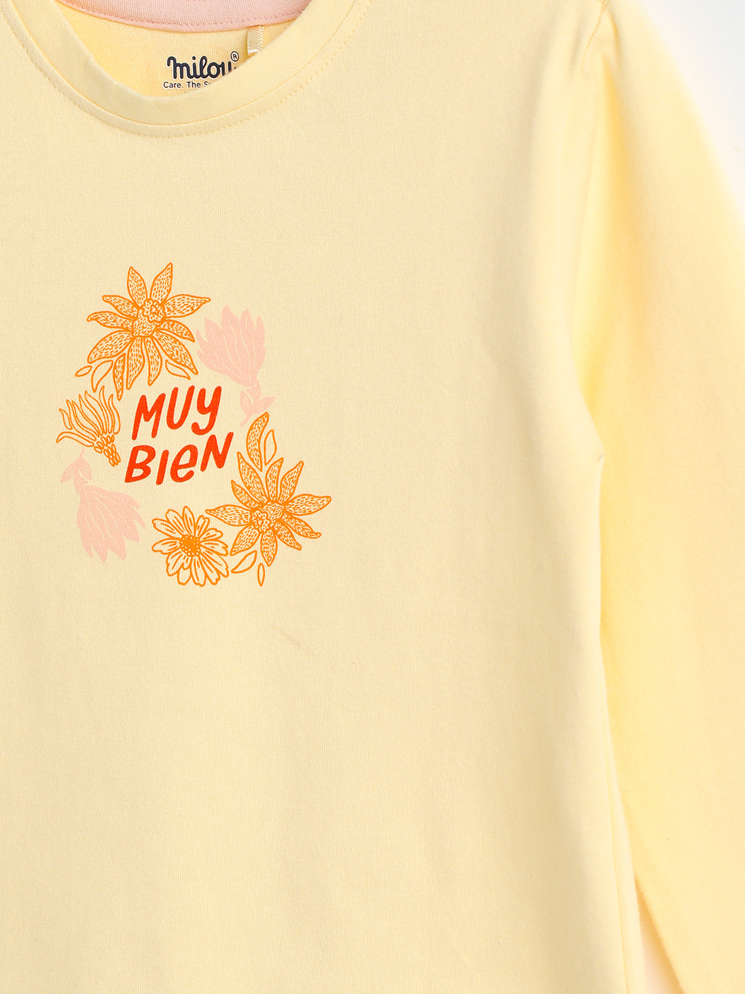 Milou Cotton Full Sleeves Bio Washed Printed T-Shirt -NPSTG007-BACR