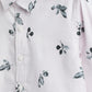 Milou Boys Full Sleeve Printed Bio-Washed Shirt Pink Leaf Print