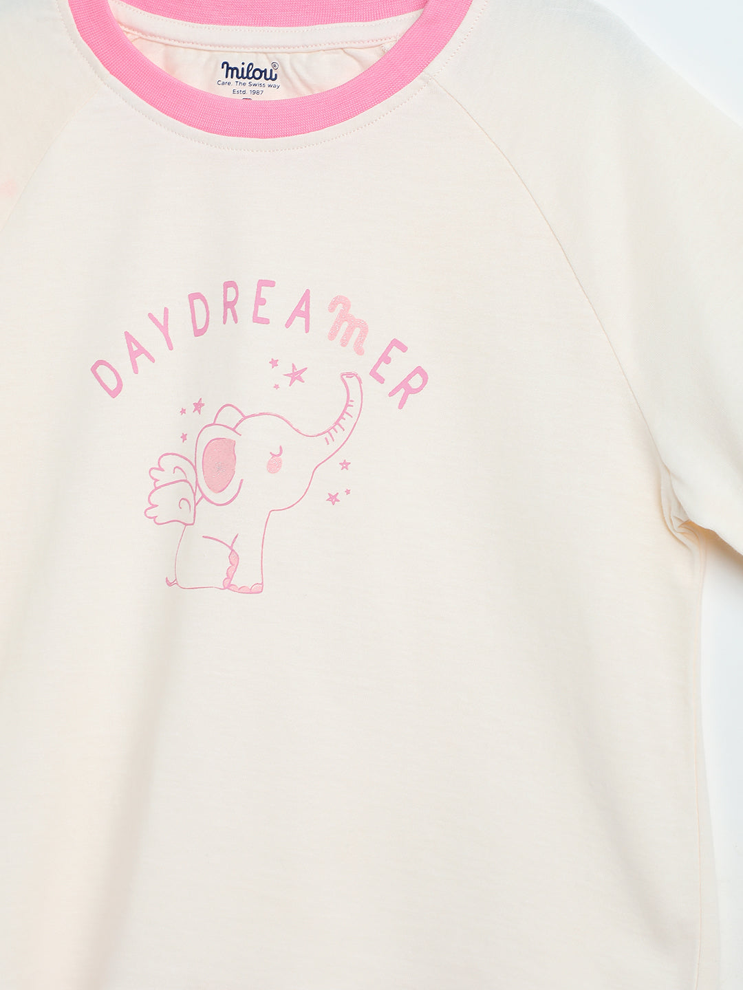 Milou Toddler Girls Pink Cotton T-Shirt