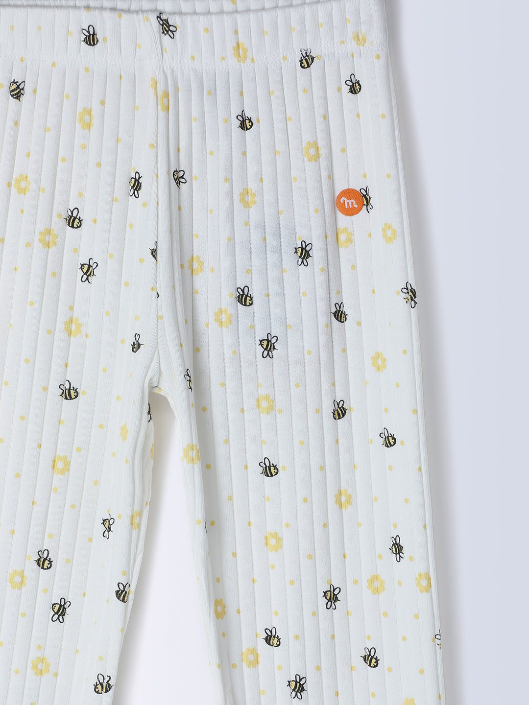 Milou Kids Cotton Solid Bio Washed Leggings for Girls - White