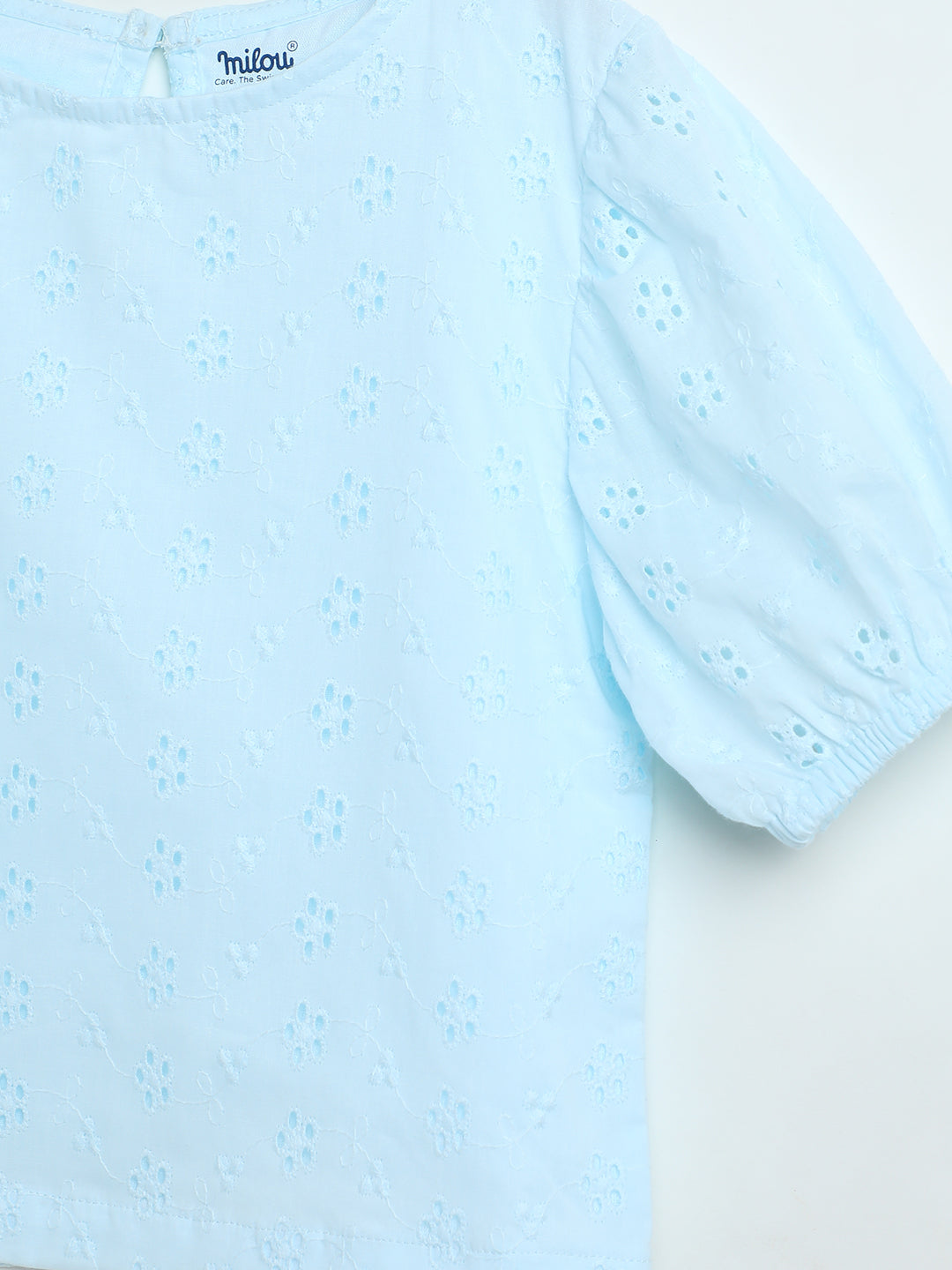 Milou Baby Girls Blue Cotton Top