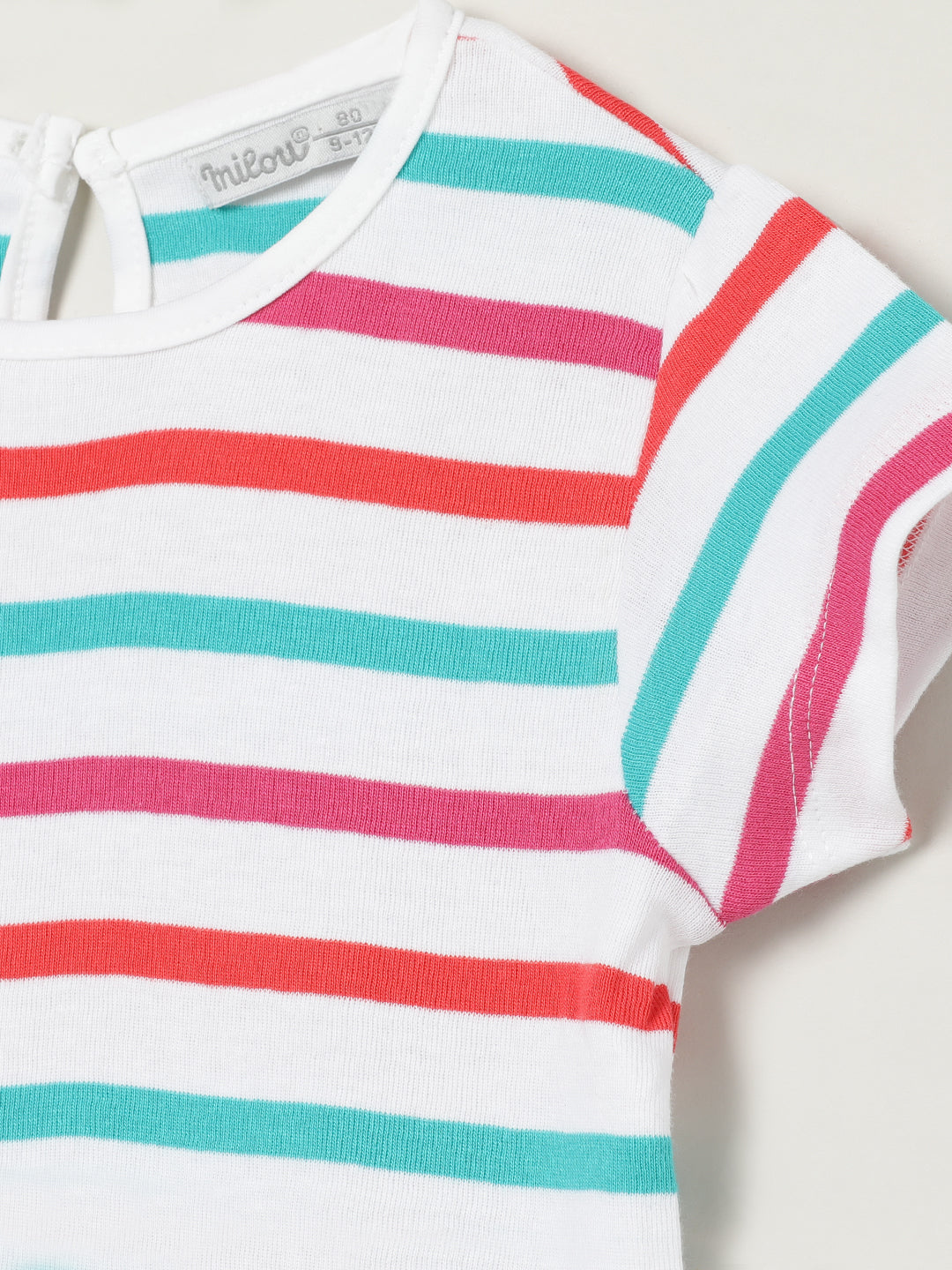 Milou Kids Cotton Bio Washed Printed T-Shirt for Girls -Multicolor