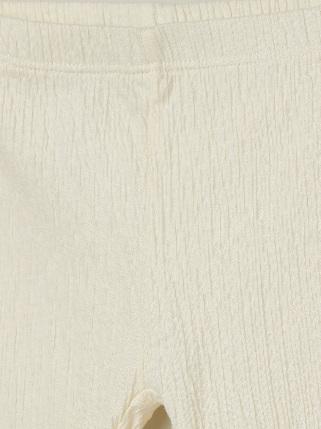 Milou Kids Cotton Solid Bio Washed Leggings for Girls -Off White