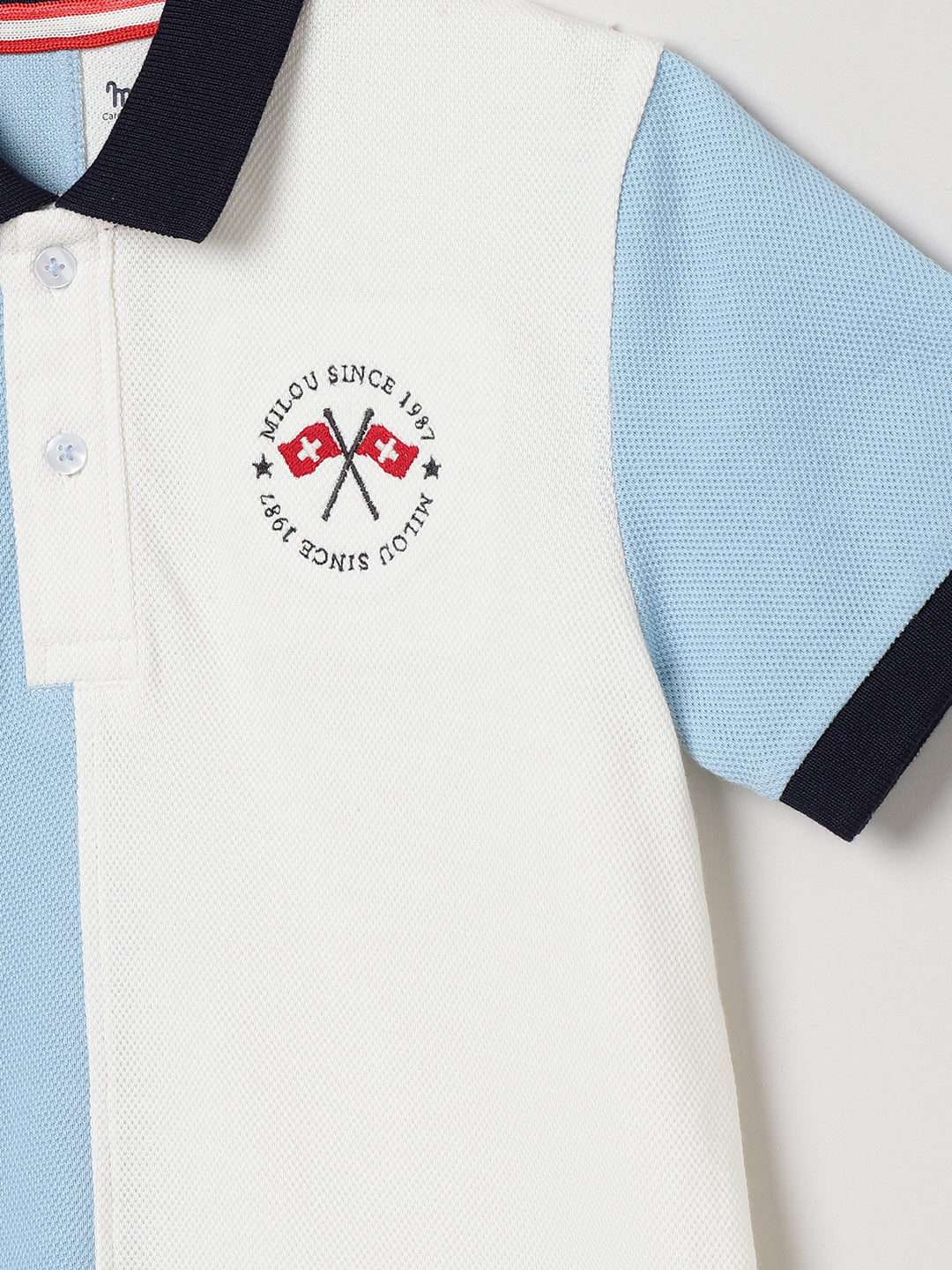 Milou Boys Polo T-Shirt Blue & White