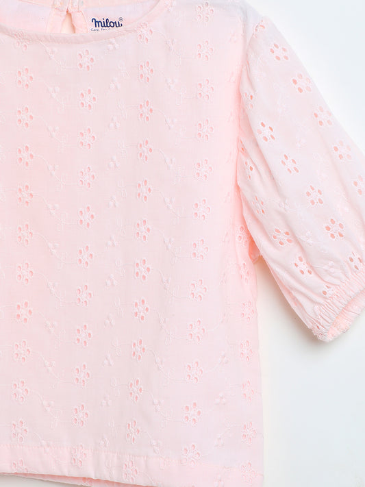 Milou Baby Girls Pink Cotton Top