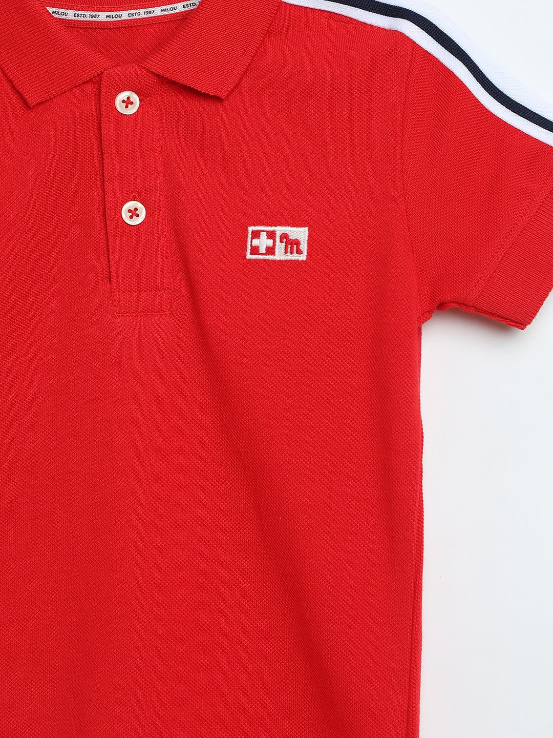 Crimson Piqué Polo T-Shirt | Boys Classic Cotton | Milou Kids
