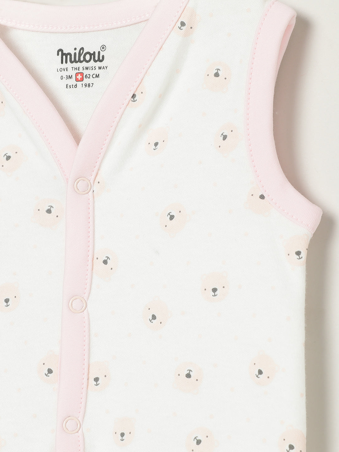 Cotton Bio-Washed Bear Printed Pack of 3 Jabla for Boys & Girls