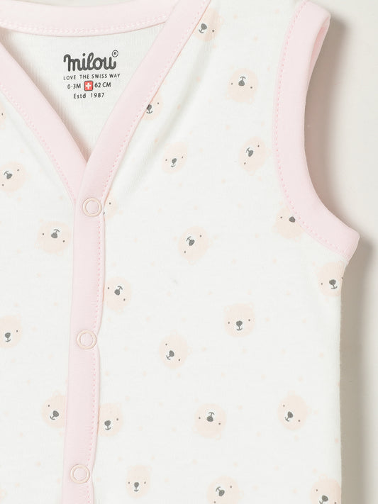 Cotton Bio-Washed Bear Printed Pack of 3 Jabla for Boys & Girls