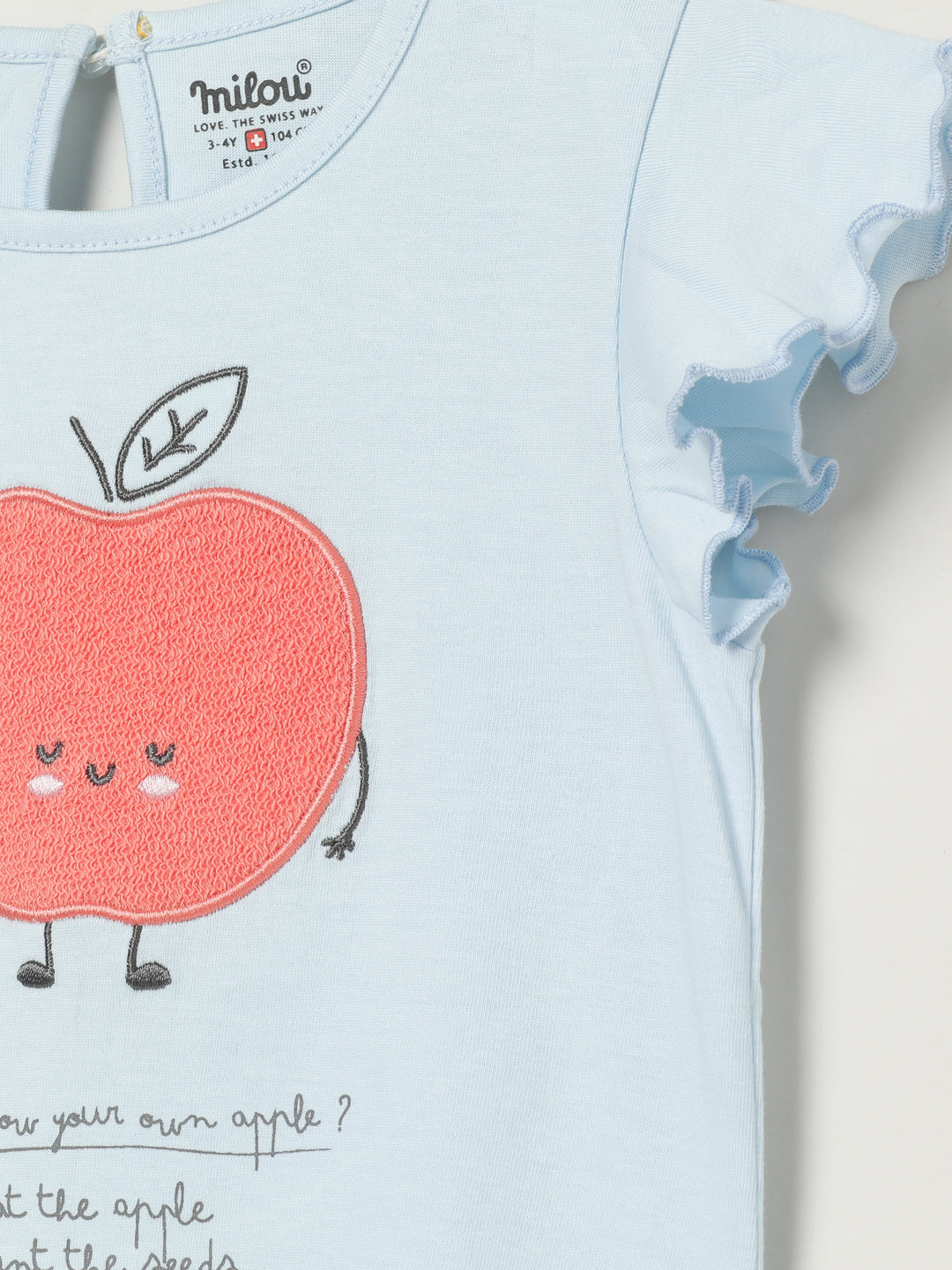 Milou Kids Cotton Bio Washed Printed T-Shirt for Girls TGVGTS038