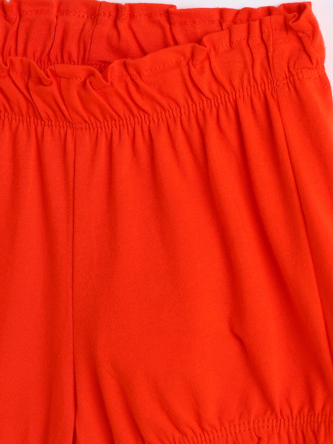 Milou Kids Cotton Solid Bio Washed Orange Coloured Shorts for Girls -NPSBG019-SPOR