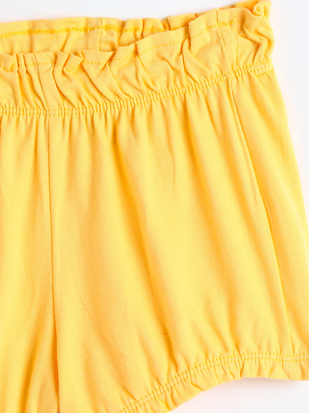Milou Kids Cotton Solid Bio Washed Corn silk Coloured Shorts for Girls -NPSBG019-CRNSK