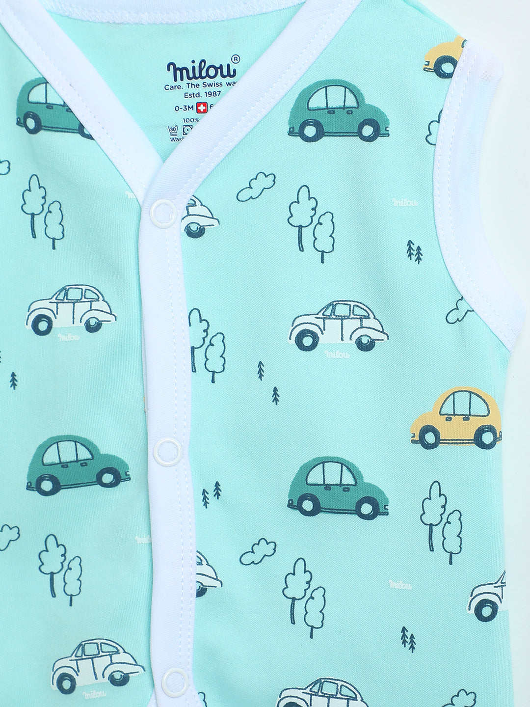 Cotton Sleeveless Bio Washed Printed Jhabla Set of 3