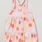 Milou Girls Cotton Printed Pinafore Set Pink Fruit Print Set