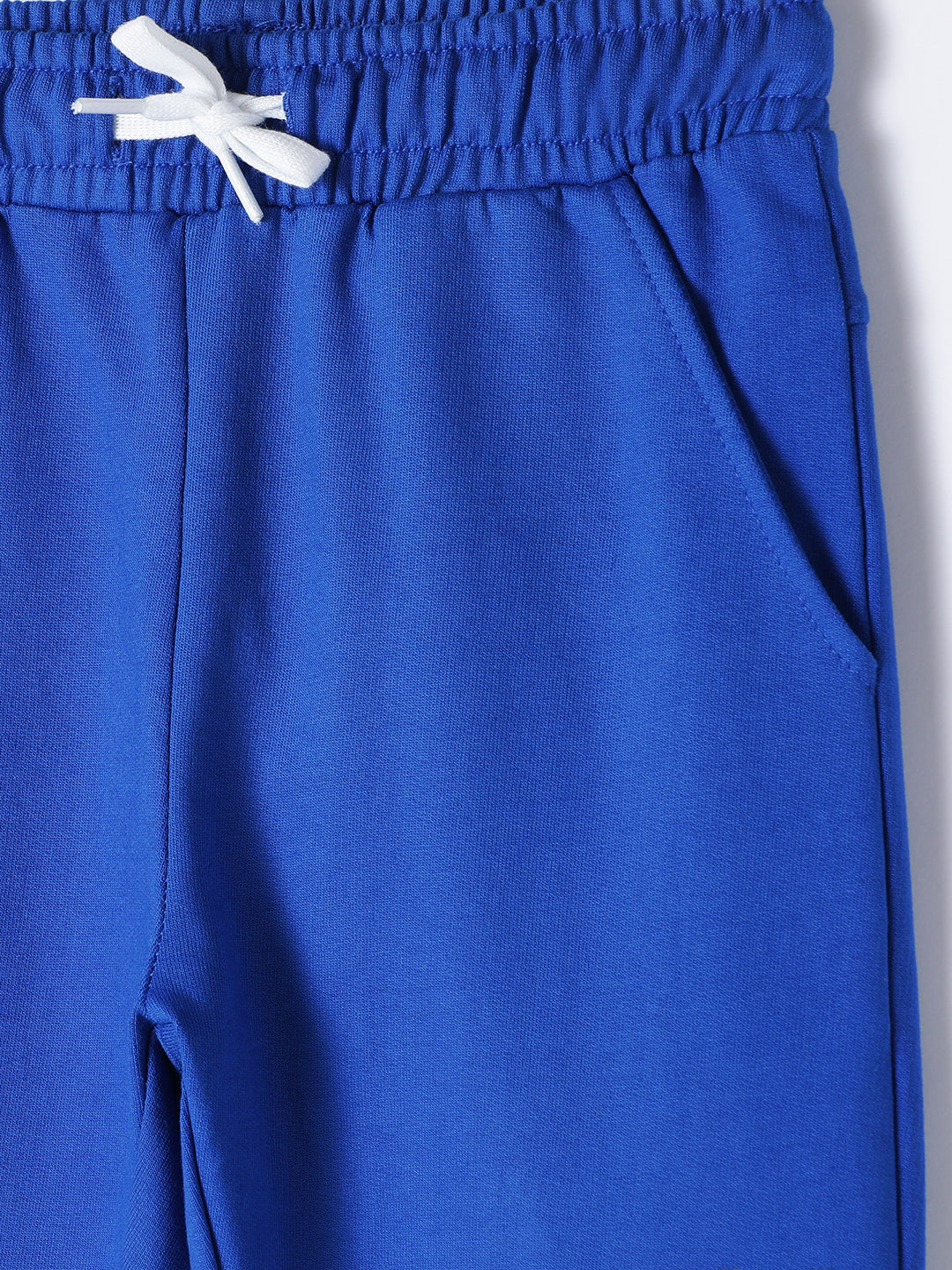 Milou Kids Cotton Solid Bio Washed Joggers for Boys - Royal Blue