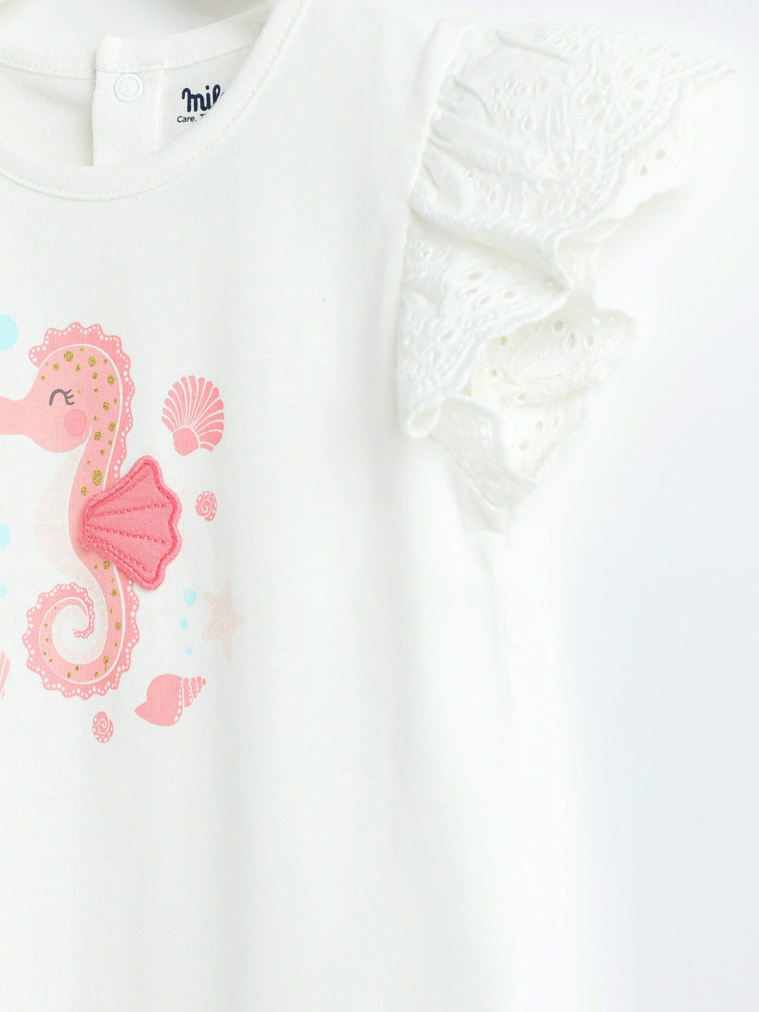 Milou Kids Cotton Bio Washed Printed Top for Girls -MGBBG007-WSPWH