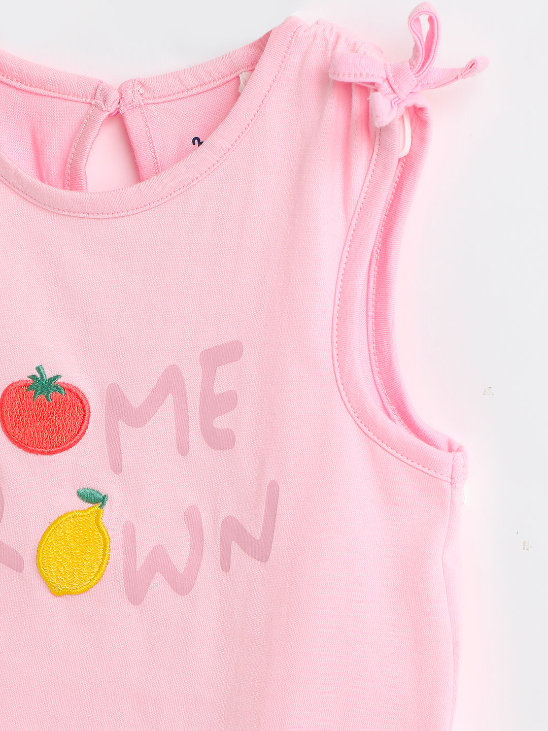Milou Baby Girls Sleeveless Top Pink Graphic Print