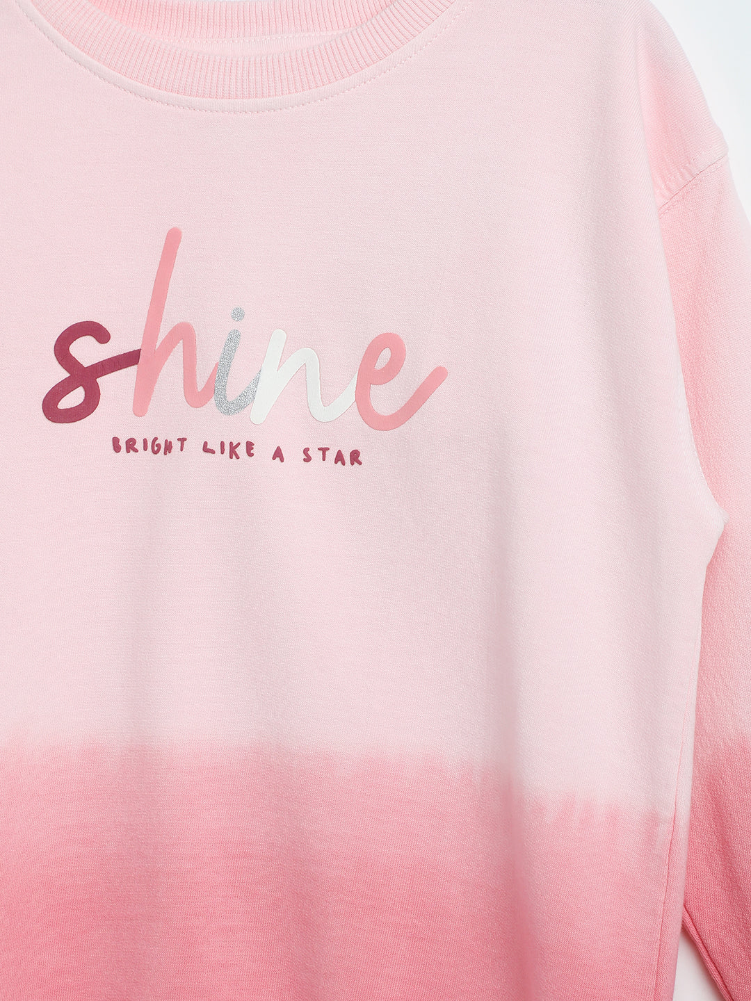 Milou Girls Loopknit Candy Pink Sweatshirt Ombre Pink