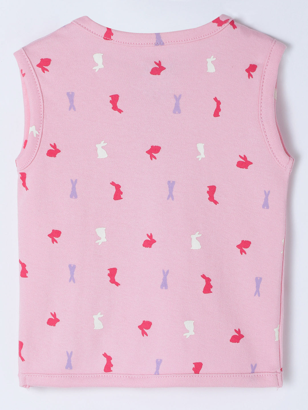 Milou Cotton Sleeveless Bio Washed Bunny Printed Jhabla Set IJAB025