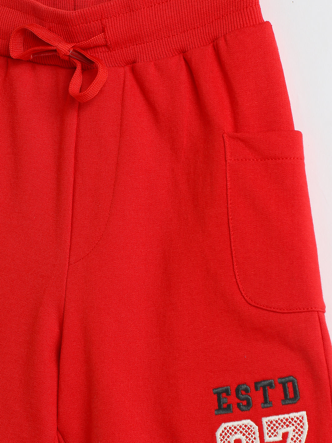 Milou Kids Cotton Solid Bio Washed Red Coloured Shorts for Boys -SUBSHT010-RD