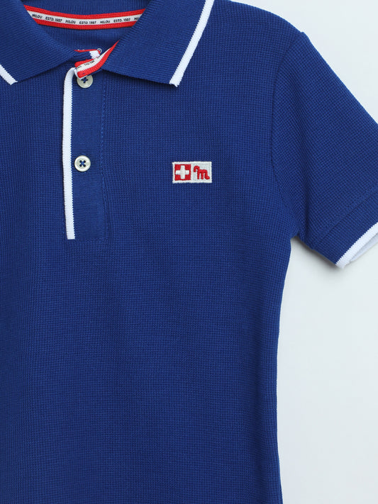 Boys Electric Indigo Piqué Polo T-Shirt | Kids Classic Polo
