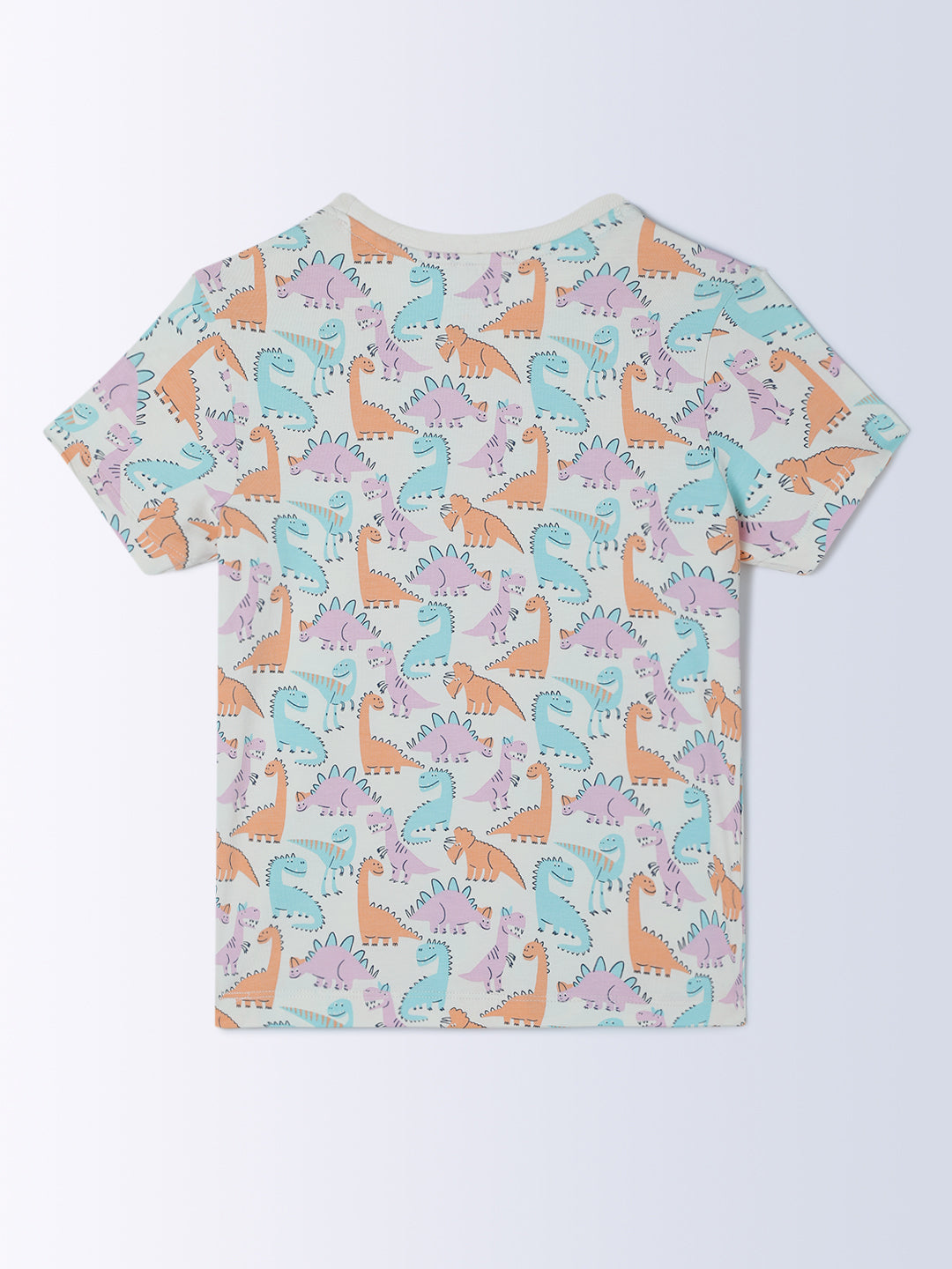 Milou Cotton Half Sleeves Bio Washed Printed Homewear T-Shirt And Pajama Set - Multicolor