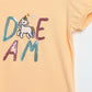 Milou Girls Pure Cotton Puff-Sleeve T-Shirt With Chest Embroidery