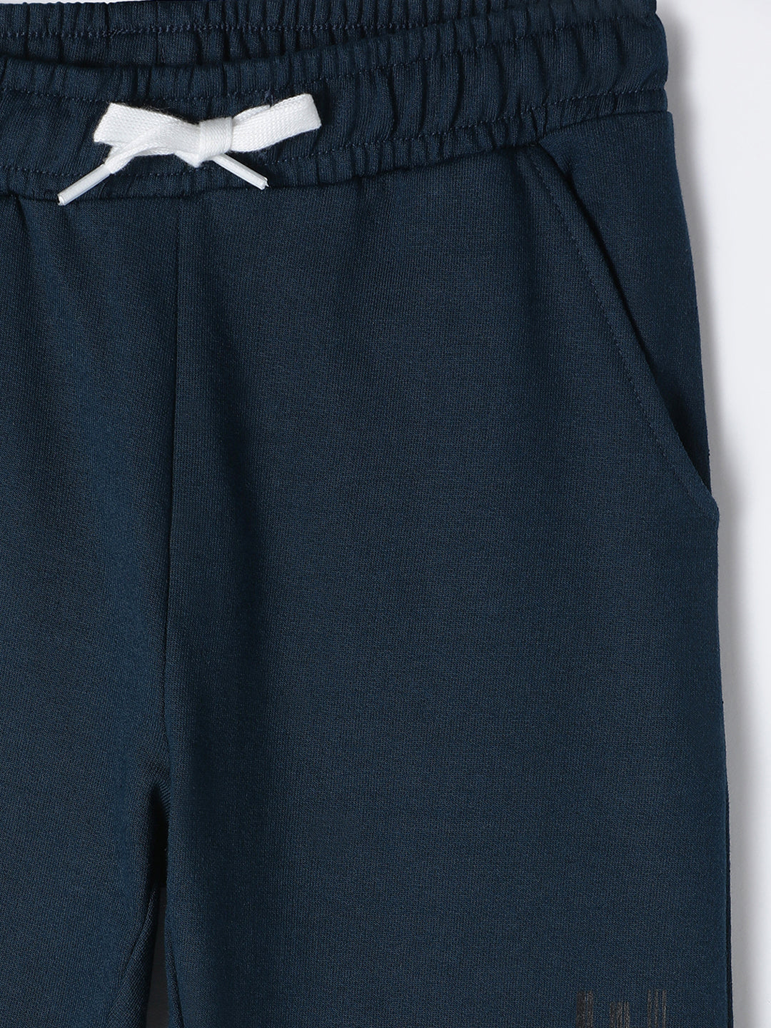 Milou Kids Cotton Solid Bio Washed Joggers for Boys - Blue