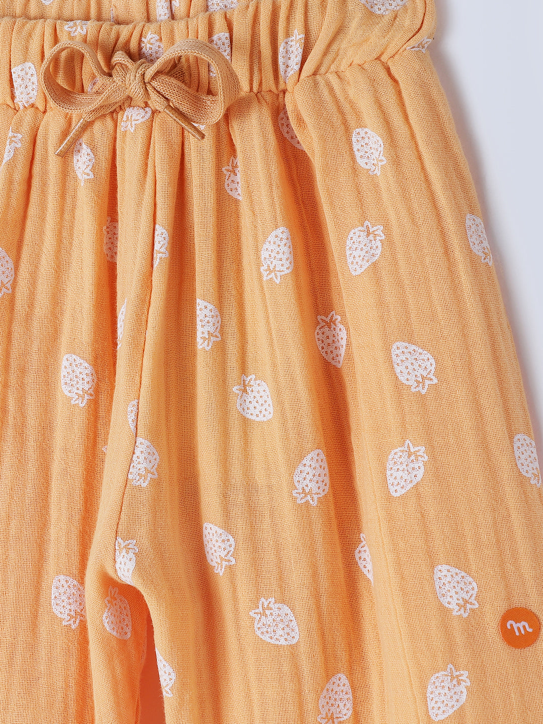 Milou Cotton Full Length Printed Pant - Orange