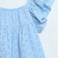 Milou Baby Girls Blue Hakoba Cotton Dress