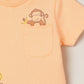 Milou Boys Bio-Washed T-Shirt & Shorts Set Peach & Blue