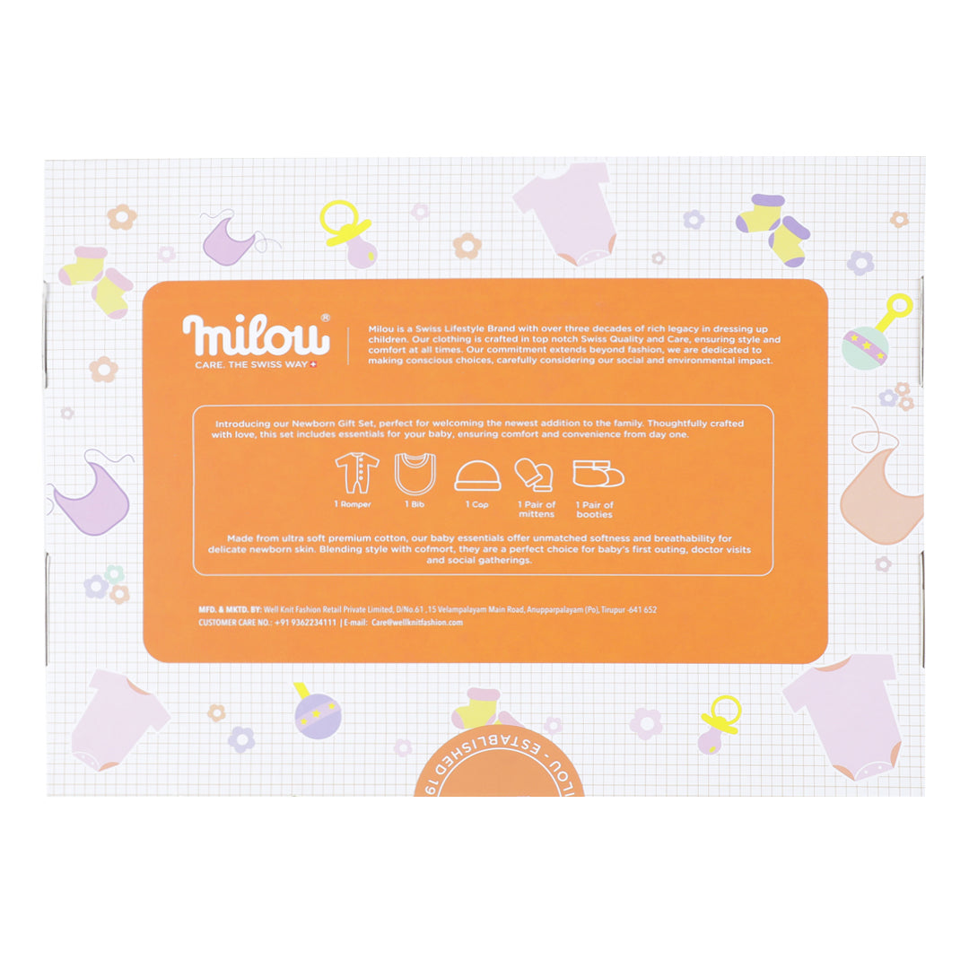 Milou Newborn Baby Romper Gift Set (Yellow, 0 - 3 months)