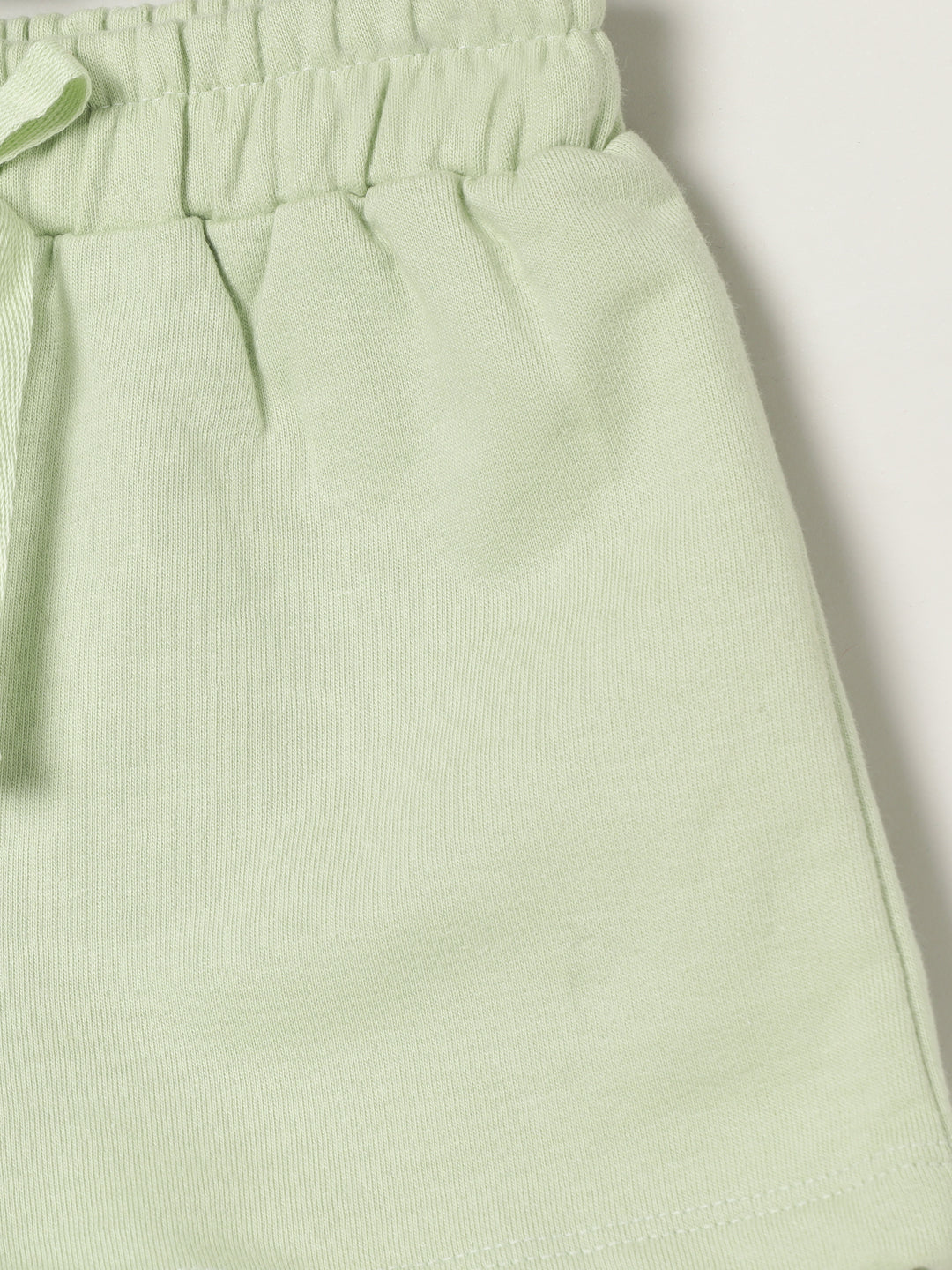 Milou Kids Cotton Solid Bio Washed Shorts for Boys - Light Green