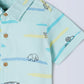Kids Light Blue Cotton Shirt | Car Print Casual Shirt | Milou