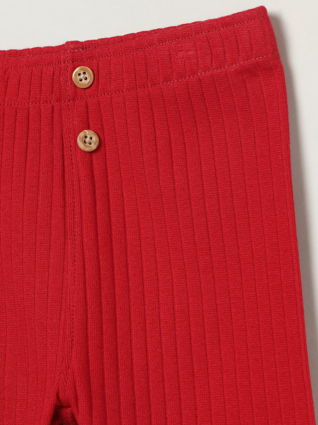 Milou Girls Cotton Solid Full Length Leggings Red
