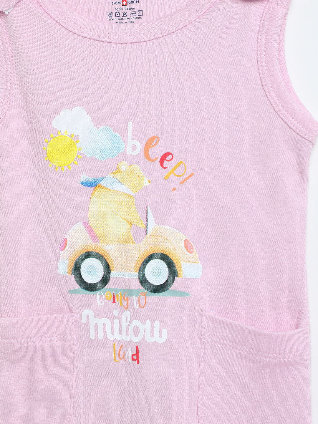 Milou Infants Sleeveless Pure Cotton Romper