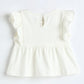 Milou Girls Cotton Top & Shorts Co-ord Set White & Blue Set