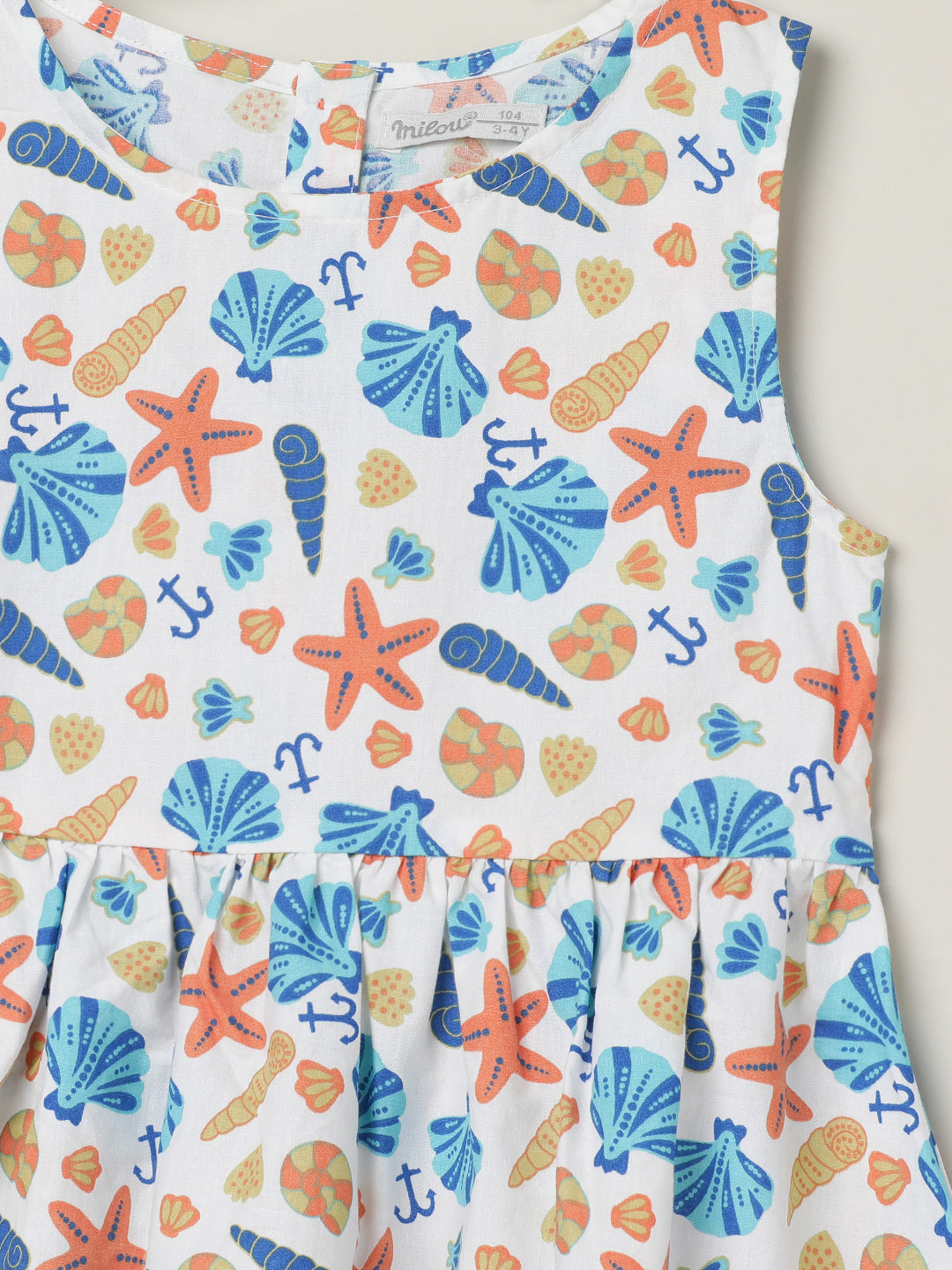 Milou Cotton Printed Dress - White