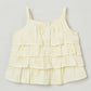Milou Girls Flared Top & Shorts Co-ord Set Pastel Yellow