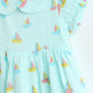 Milou Girls Blue Printed Cotton Dress