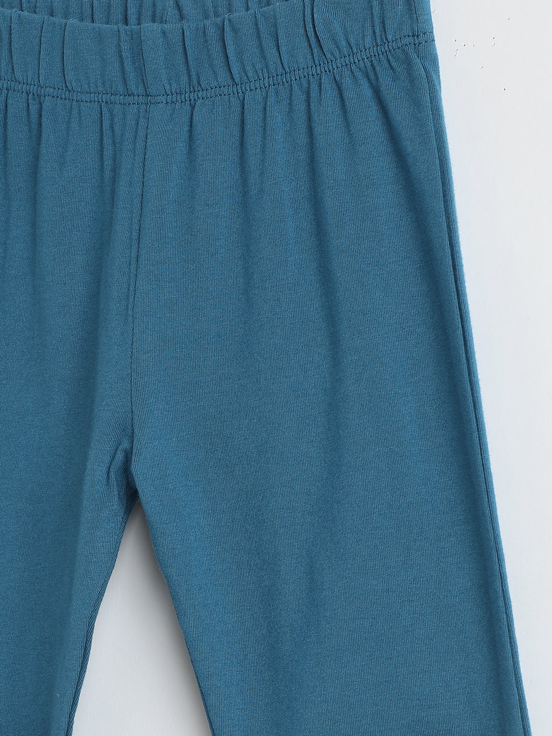 Milou Kids Cotton Solid Full Length Bio Washed Leggings for Girls TGVGLG054-MNBL