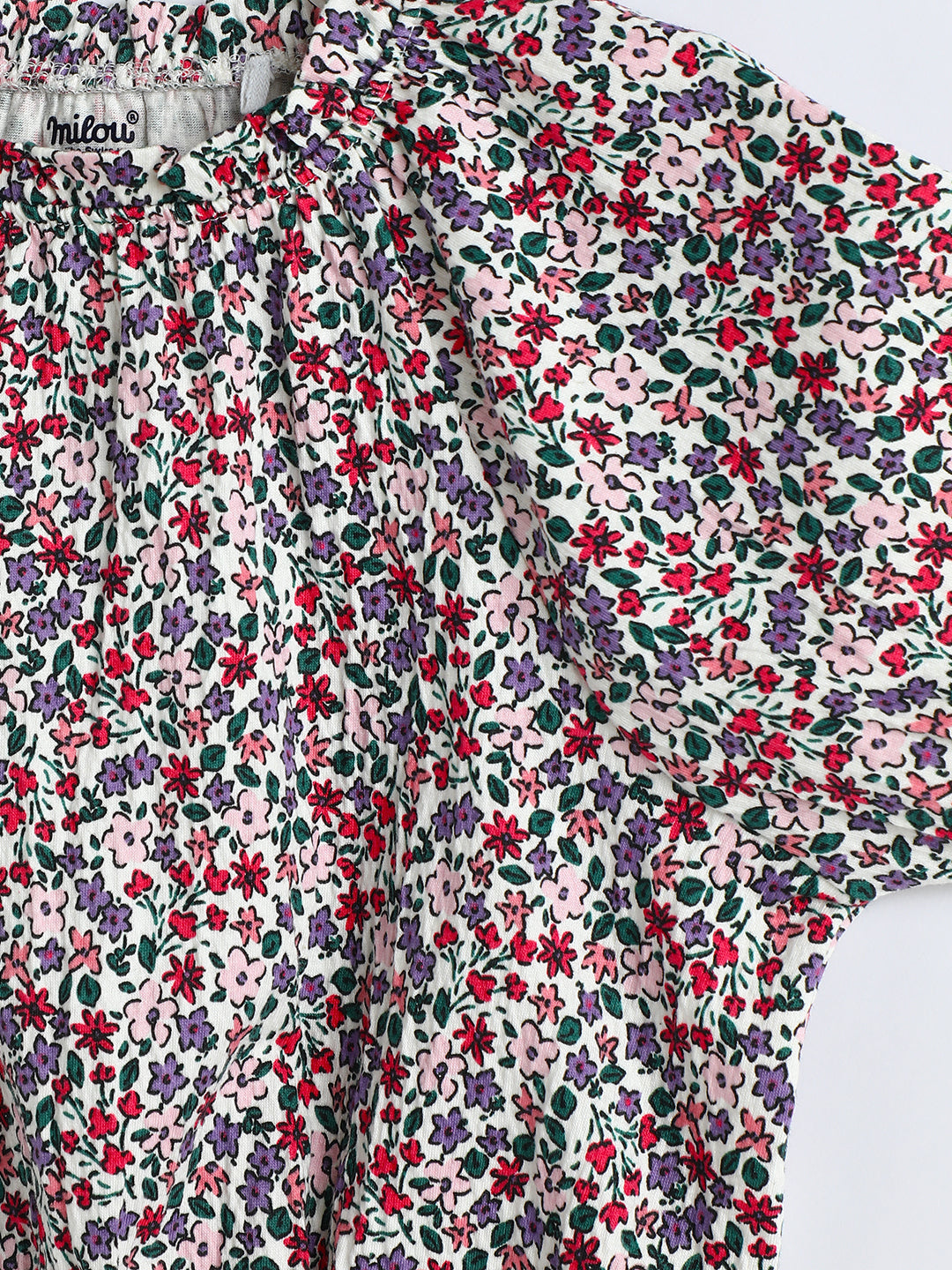 Milou Kids Cotton Bio Washed Printed Top for Girls -TGTP055-EUAOP