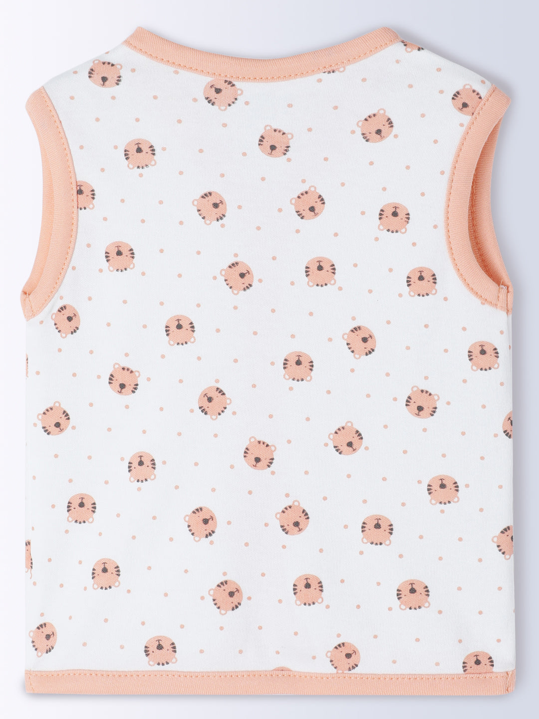 Milou Kids Cotton Bio Washed Bear Printed Pack of 3 Jabla for Boys & Girls - White