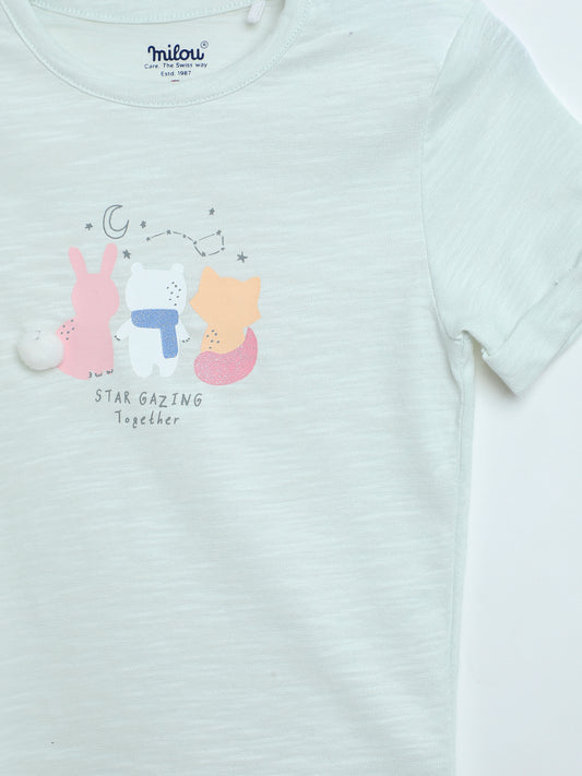 Milou Baby Girls Graphic T-Shirt Mint Green