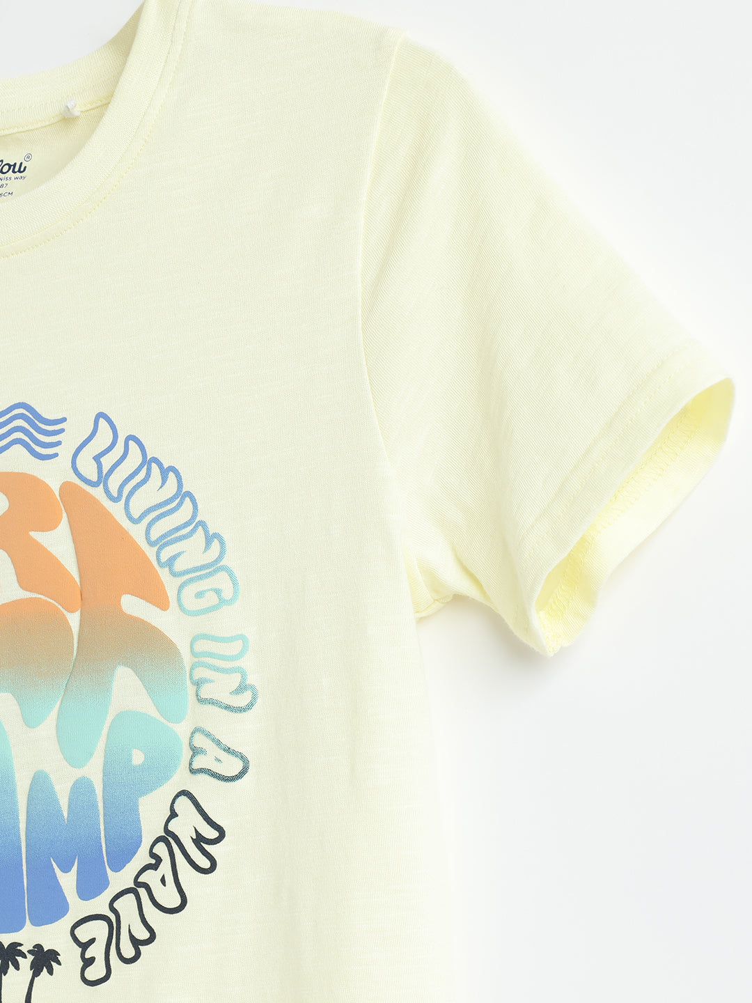 Cotton Half Sleeve Bio-Washed Printed T-Shirt