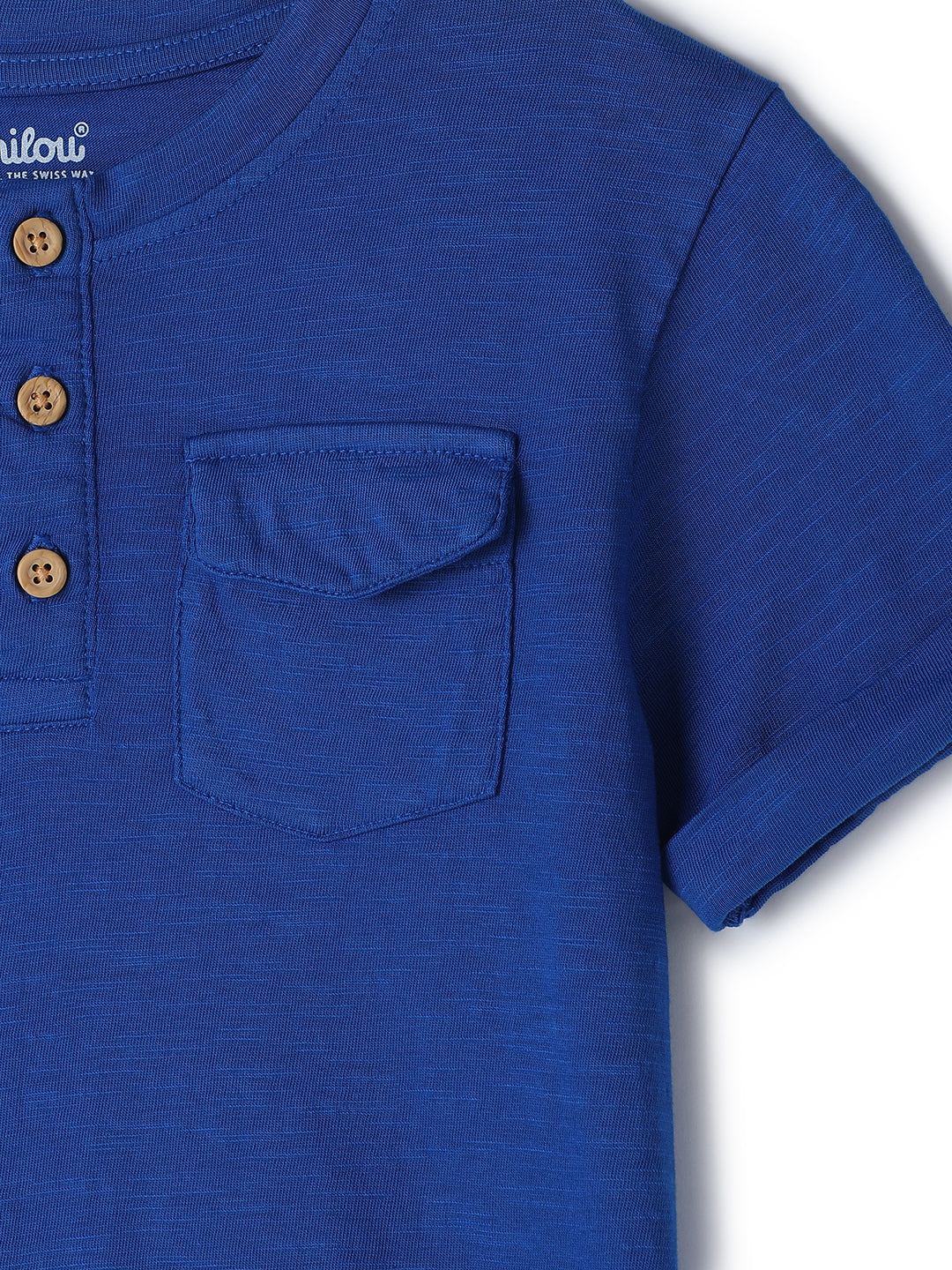 Milou Kids Cotton Half Sleeves Henley Neck Bio Washed T-Shirt for Boys TBNCTEE005