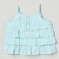 Milou Girls Flared Top & Shorts Co-ord Set Sky Blue Set